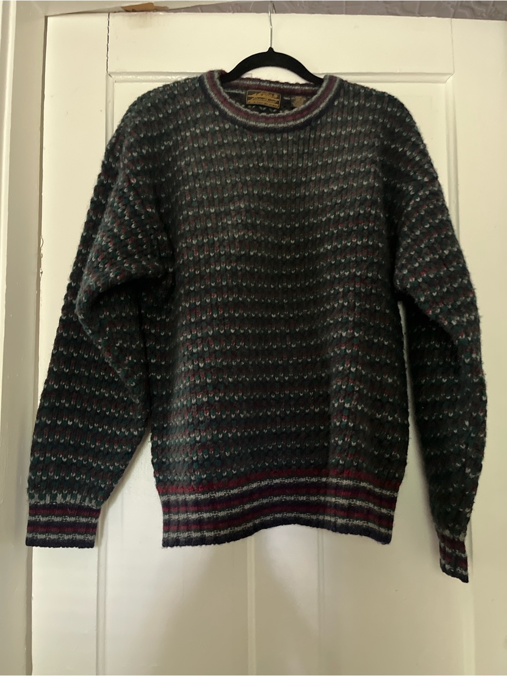 VTG Eddie Bauer Shetland Wool Vintage 1990's Fireplace Knit Sweater Size Medium